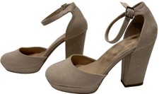 Charlotte Russe Penny N Block High Heeled Shoes Size 7 Nude
