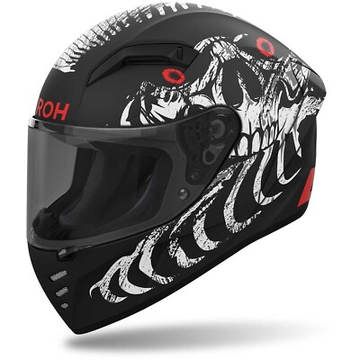 CASCO INTEGRALE 22.06 AIROH CONNOR MYTH BLACK RED MATT  TG M