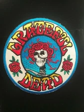 GRATEFUL DEAD EMBROIDERED PATCH JERRY GARCIA THE DEAD SKULL & ROSES