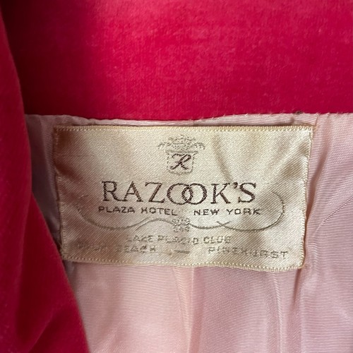 Vintage Razook's Women's Velvet Feel Pink Jacket Check Measurements Pockets - Picture 2 of 18