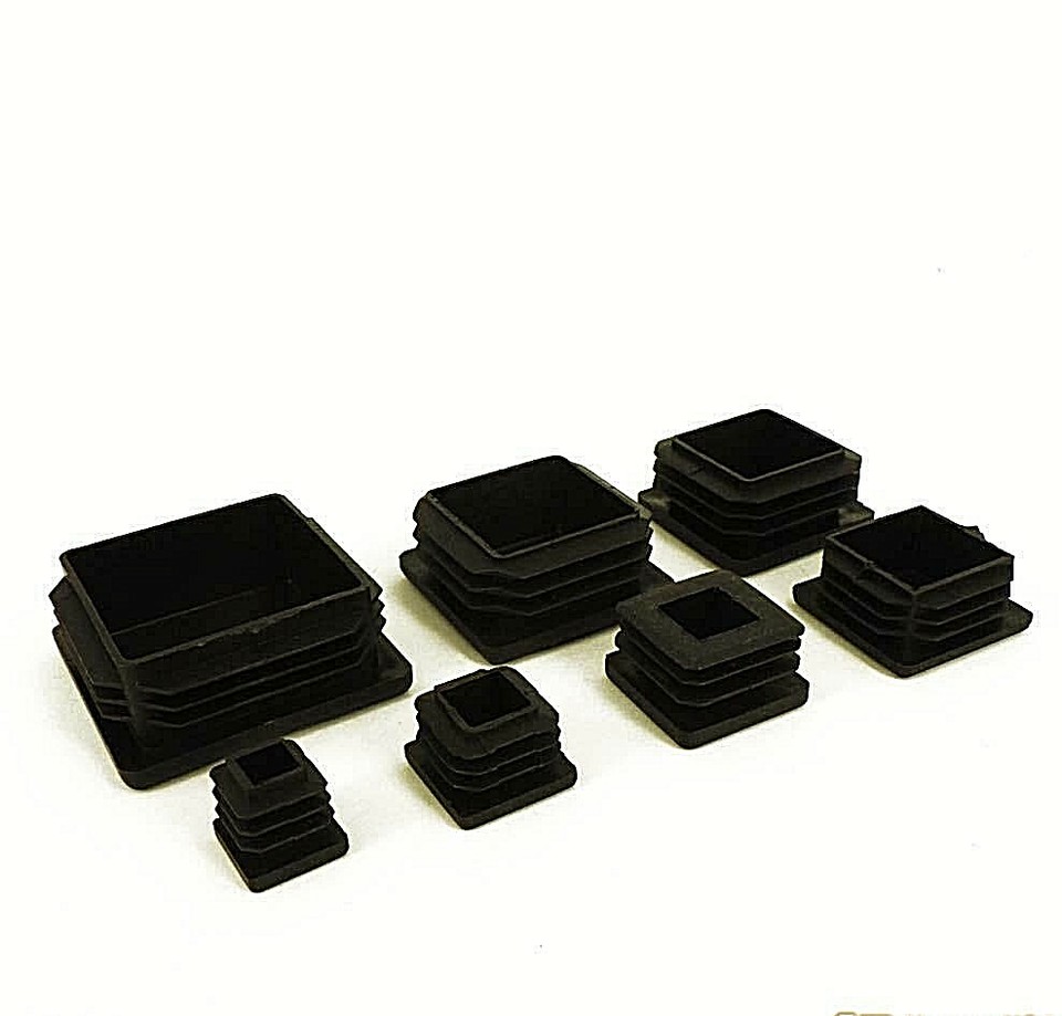 Square Plastic Black Blanking End Caps Tube Pipe Inserts Plug Bung Box ...