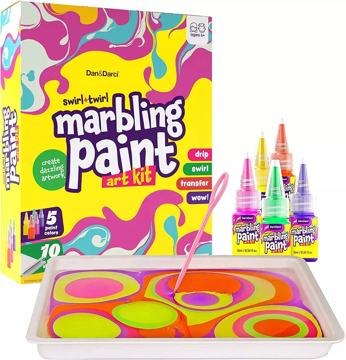 Marbling Paint Art Kit for Kids - Arts and Crafts for Girls & Boys