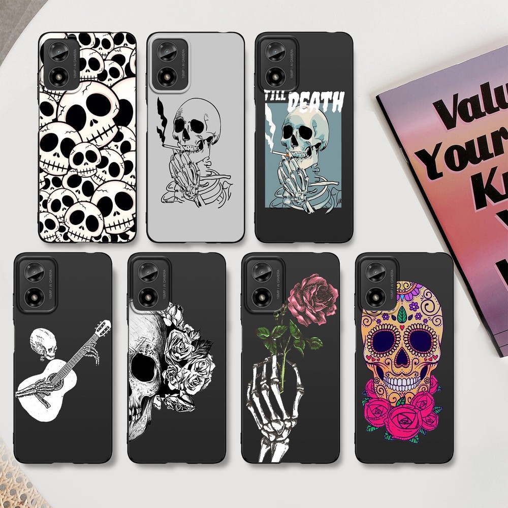 Skull Print Rubber Phone Case for Motorola Moto G Stylus G Power G Play  