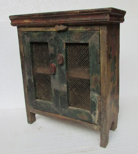 Vintage Old Wooden Hand Carved Almirah Cabinet  Cupboard, Collectible Tall 18' - 第 1/12 張圖片