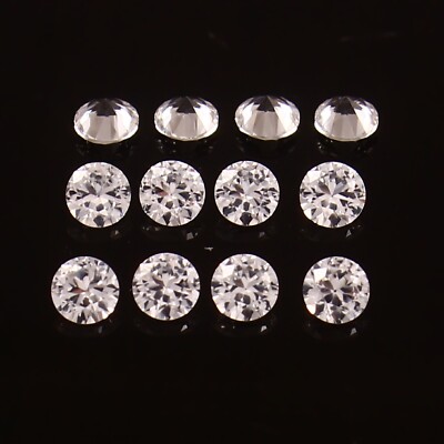 AAA Makellos Ceylon Weißer Saphir Lose Rund Edelstein Schnitt 2x2MM - 3x3MM-
