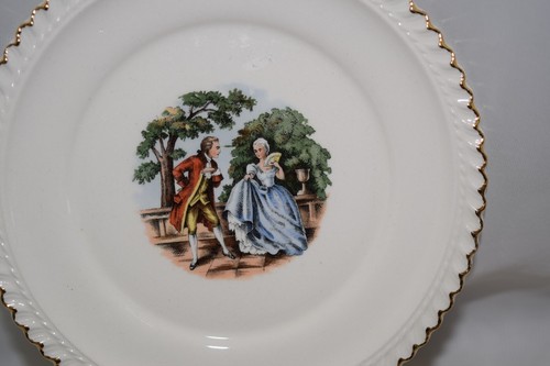 Vintage The Harker Pottery Co. 22 KT. Gold Dessert Plates, Set of 2 - Romantic - Picture 4 of 5