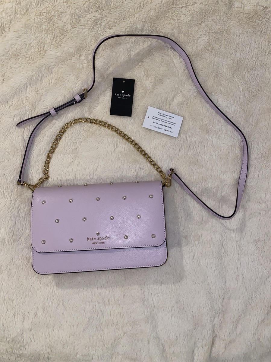 Kate Spade Madison Faux Pearl Studded Convertible Lilac Crossbody 