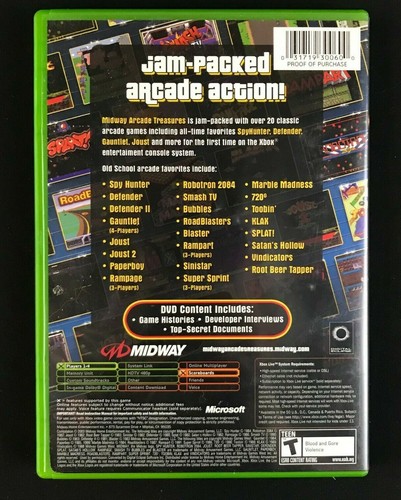 Midway Arcade Treasure XBox, 2005, TESTED - Picture 2 of 3