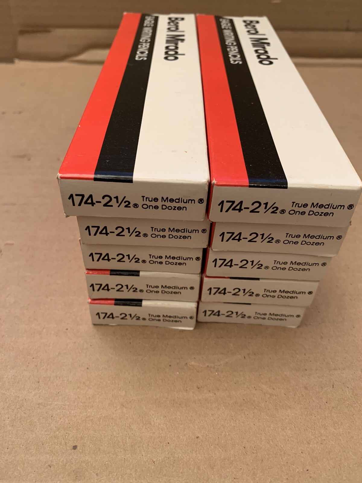 Lot of 10 Boxes of VTG EAGLE BEROL MIRADO 174 PENCILS 2-1/2 TRUE MEDIUM