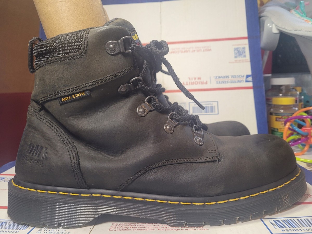 Dr Martens Industrial Steel Toe Work Boots Black Leather DM234 Men 10 EH Rated Dr. Martens M Steel Toe Boots for Men for Sale | Shop New  main image 2