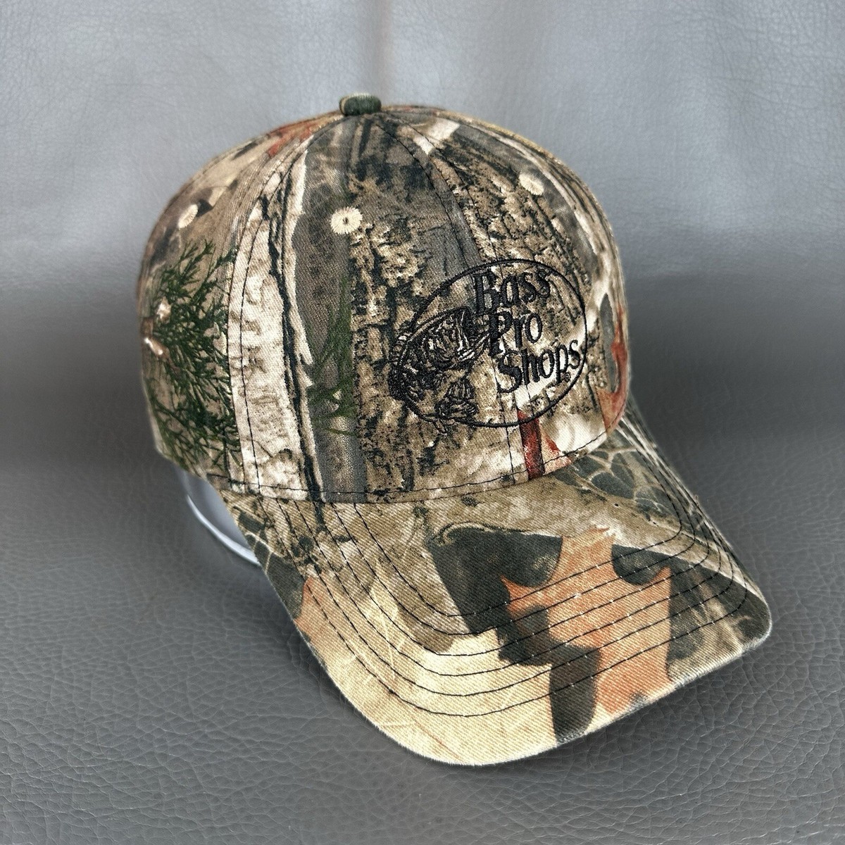 Bass Pro Shops Camo Hat Strap Back Hunting Fishing Woodland