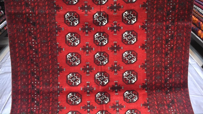 8月末までお値下げ中！              Turkmen rug④ Turkmen Rug Antique Handknotted Wool Rug 125x190cm Red | Vintage