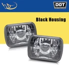 7x6 H4 H6054 Black Diamond Cut Clear Lens Sealed Beam Headlight Replacement