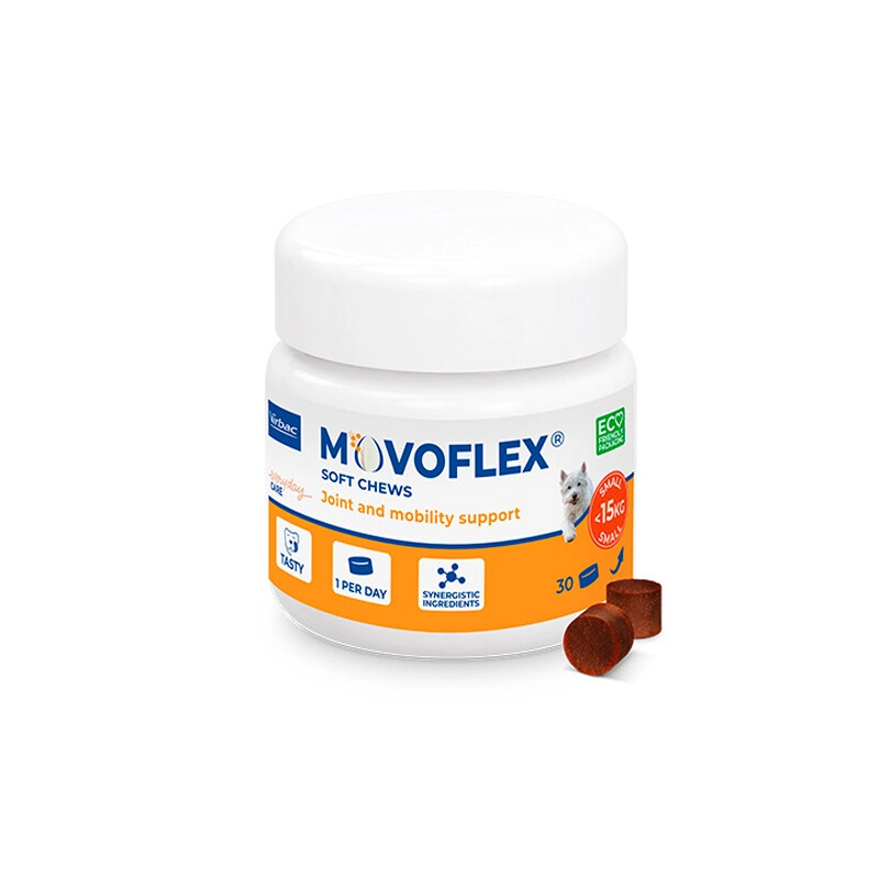 Virbac Movoflex dog hip Joint mobility support Supplement Soft Chews S