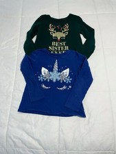 Bundle of 2 The Children's Place Girls Windbreaker Jackets M/M 7-8 Navy