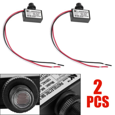 2X Photoelectric Photocell Dusk to Dawn Button Flush Mount Photo Control Switch