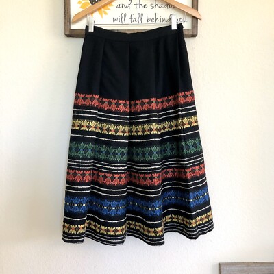 VTG Original Austria Oktoberfest Bavarian Wool Pleated Skirt