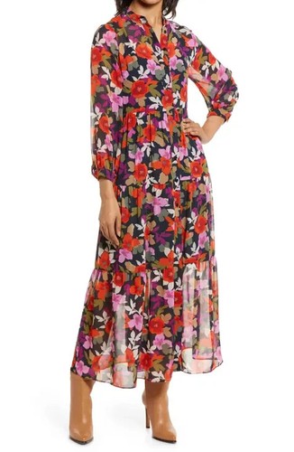 Maggy London NWT $148 Bold Floral Long 