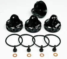 CNC 12mm Alloy Shock Caps (4) Black For Team Associated RC10 DR10 B6 B64 B74D B5