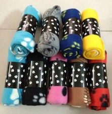 Soft  Warm Pet Paw Print Fleece Blanket Dog / Cat 