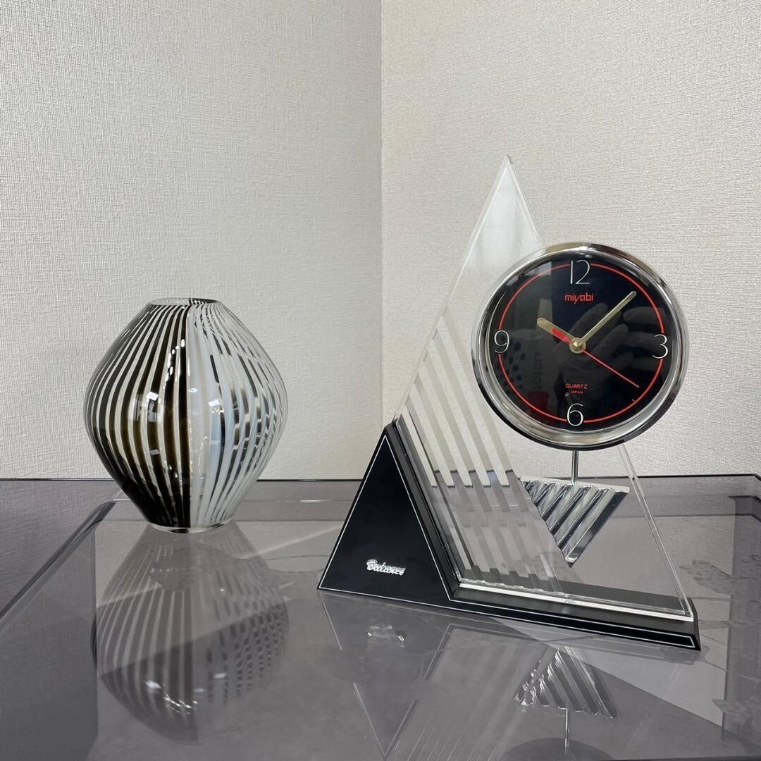 80's miyabi table clock postmodern analog quartz operation