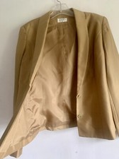 Kaliko Beige Long Sleeves Silk Jacket Blazer Shrug Bolero Blouse Size:8
