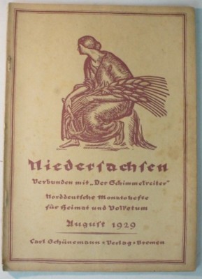 Niedersachsen Monatshefte für Heimat & Volkstum 1929/ 08 Schimmelreiter B8658