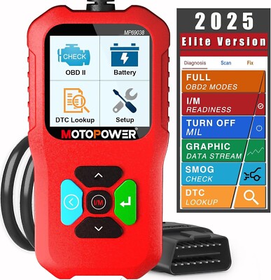 MOTOPOWER MP69038 OBD2 Scanner Universal Auto Motor Fehlercodeleser, CAN Diagnose
