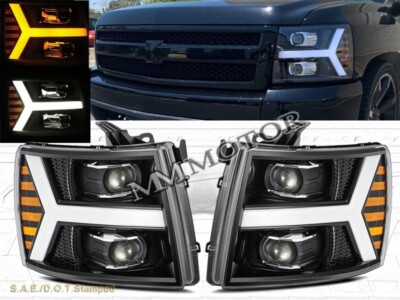 AlphaRex Pro Series Jet Black Headlights for 2007-2013 Chevrolet Silverado