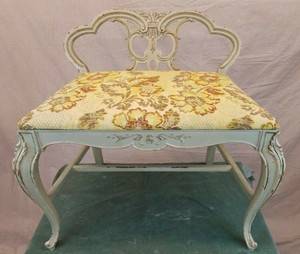 Vintage Chic Romantic French Louis Xv Style Carved Vanity Chair Bench Boudoir Ebay