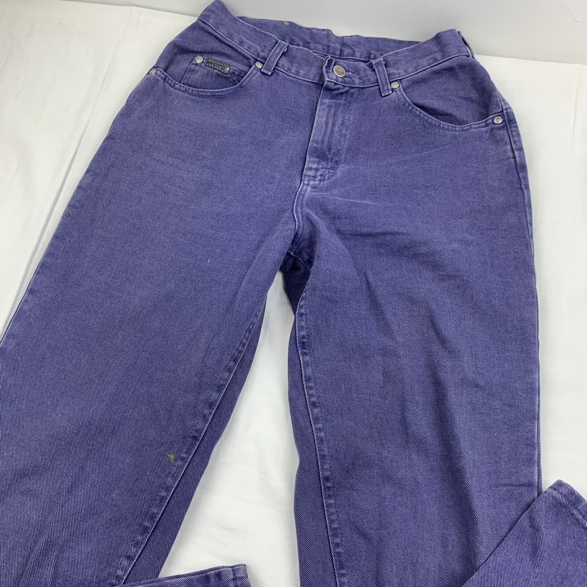 Vintage Lee Riveted Jeans Womens 8 Medium Blue Straight Leg