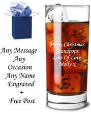  Personalised Engraved Hi Ball Tumbler Rum glass Birthday Xmas  mum, nan gift