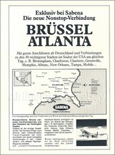 1978 SABENA Belgian World Airlines NEW BRUSSELS-ATLANTA ad advert BOEING 707