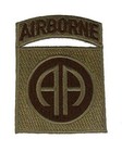US ARMY 82ND AIRBORNE DIVISION ABD ABN DIV AA ALL AMERICAN PATCH PARATROOPER TAN