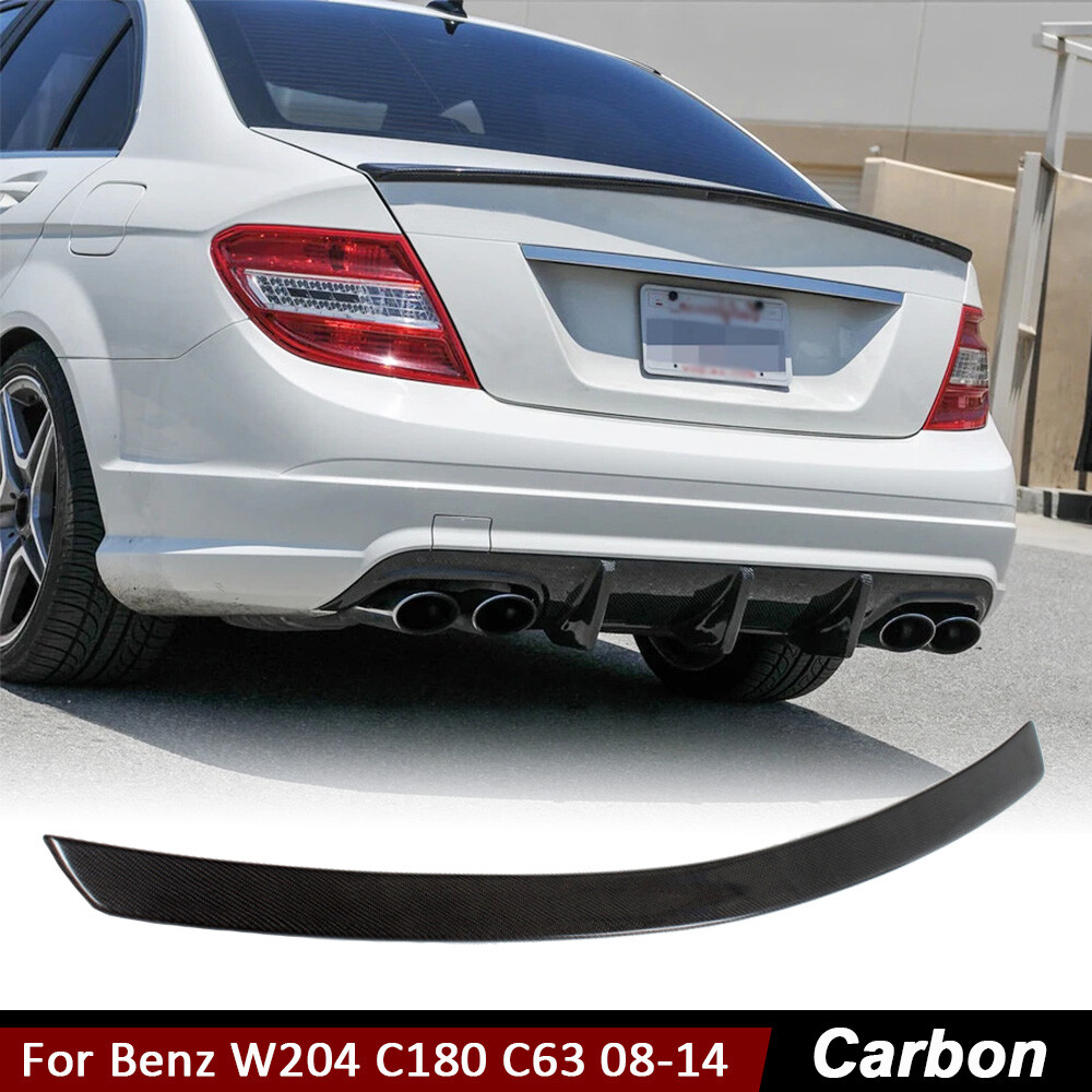 For Mercedes Benz W204 C180 C63 2008-14 Real Carbon Rear Trunk Spoiler Wing Lip
