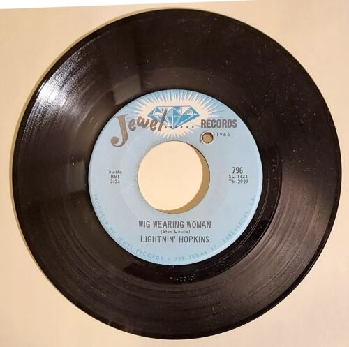 BLUES 45: LIGHTNIN' HOPKINS Wig Wearing Woman/Move On Out Part 2 JEWEL 796 - Picture 1 of 2
