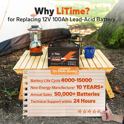 LiTime 12V 100Ah LiFePO4 Batterie Mit Bluetooth - Ideal Für Wohnmobile