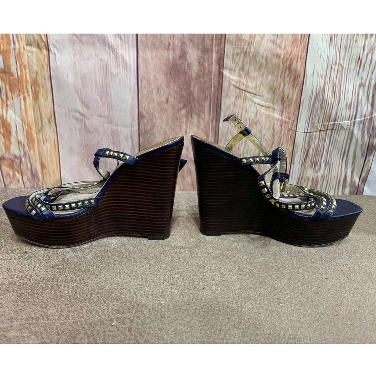 Michael kors hotsell navy blue wedges