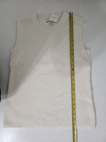 Club Monaco Women's Ribbed Tank Off White Size M - Picture 12 of 13