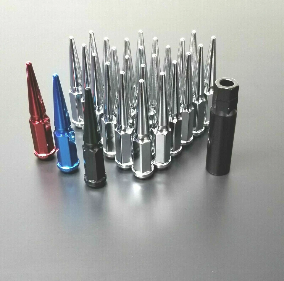 20 PIEZAS + LLAVE 7/16-20 PARA CHEVROLET CLÁSICO CROMO ASIENTO CÓNICO CLAVO RUEDA TUERCA Foto 3 de 3