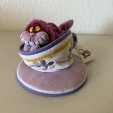 Disney Bean Bag Plush CHESHIRE CAT TEA CUP Alice in Wonderland 6  
