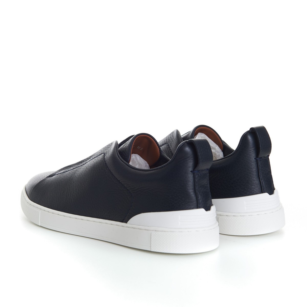 ZEGNA 1190$ Triple Stitch Sneakers - Slip-On Low-top, Navy Blue
