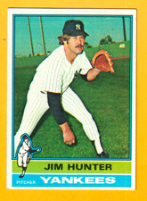 1976   TOPPS   JIM HUNTER   #100  EX+/EXMT   YANKEES   HOF