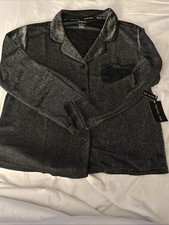 RACHEL ZOE BLACK METALLIC SOFT 2 PIECE PAJAMA SET WOMEN’S SZ LARGE BNWT