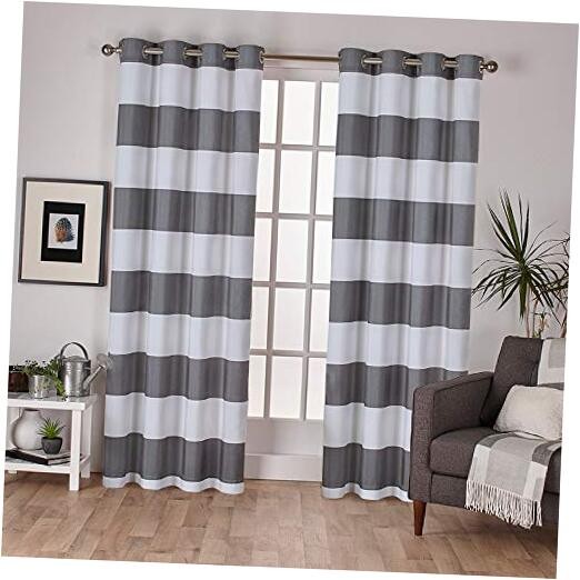 Surfside Cabana Stripe Cotton Grommet Light Filtering Curtain Panel
