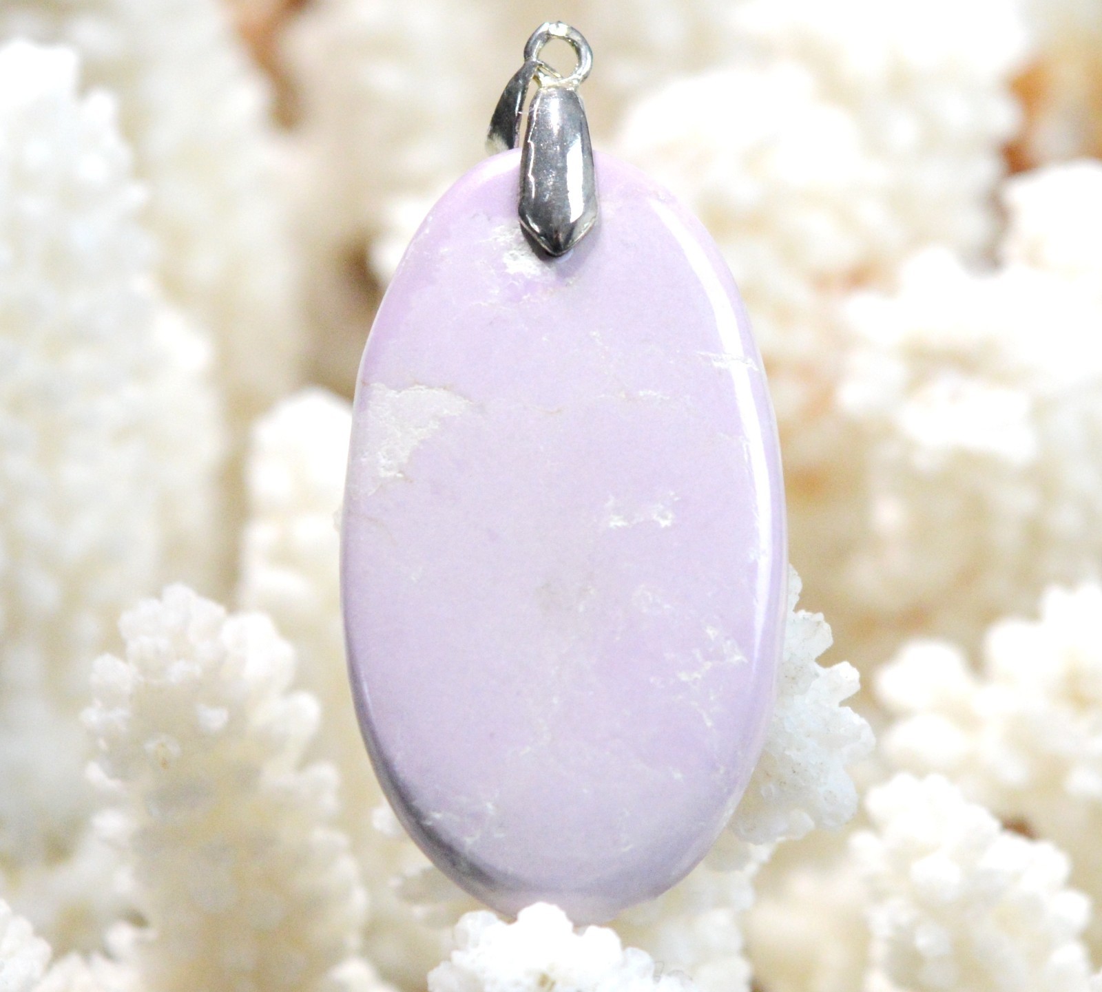 Pendentif phosphosidérite du Chili 43 carats et pierre naturelle violette pour lithothérapie