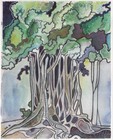 Original Watercolor/ink Tropical Banyan Tree Hawaii Sold By Artist 8x10 Inch — photo 1