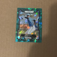 EURY PEREZ PRIZM ROOKIE RC PROSEPCTS GREEN CRACKED ICE REFRACTOR MARLINS 19 2024
