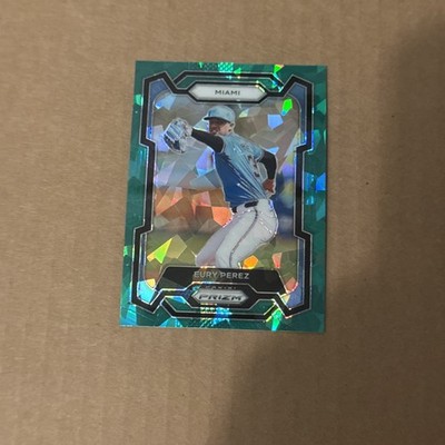 EURY PEREZ PRIZM ROOKIE RC PROSEPCTS GREEN CRACKED ICE REFRACTOR MARLINS 19 2024