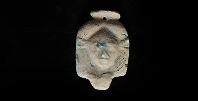 Ancient Egyptian Rare Faience Amulet Pendant Goddess Face Artifact
